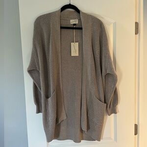 NWT Taupe open cardigan sweater (S)